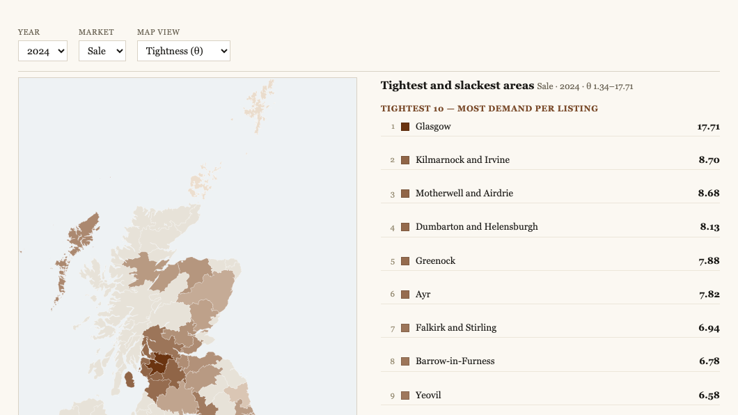 The Spatial Inequality of Housing-Market Tightness in Britain
